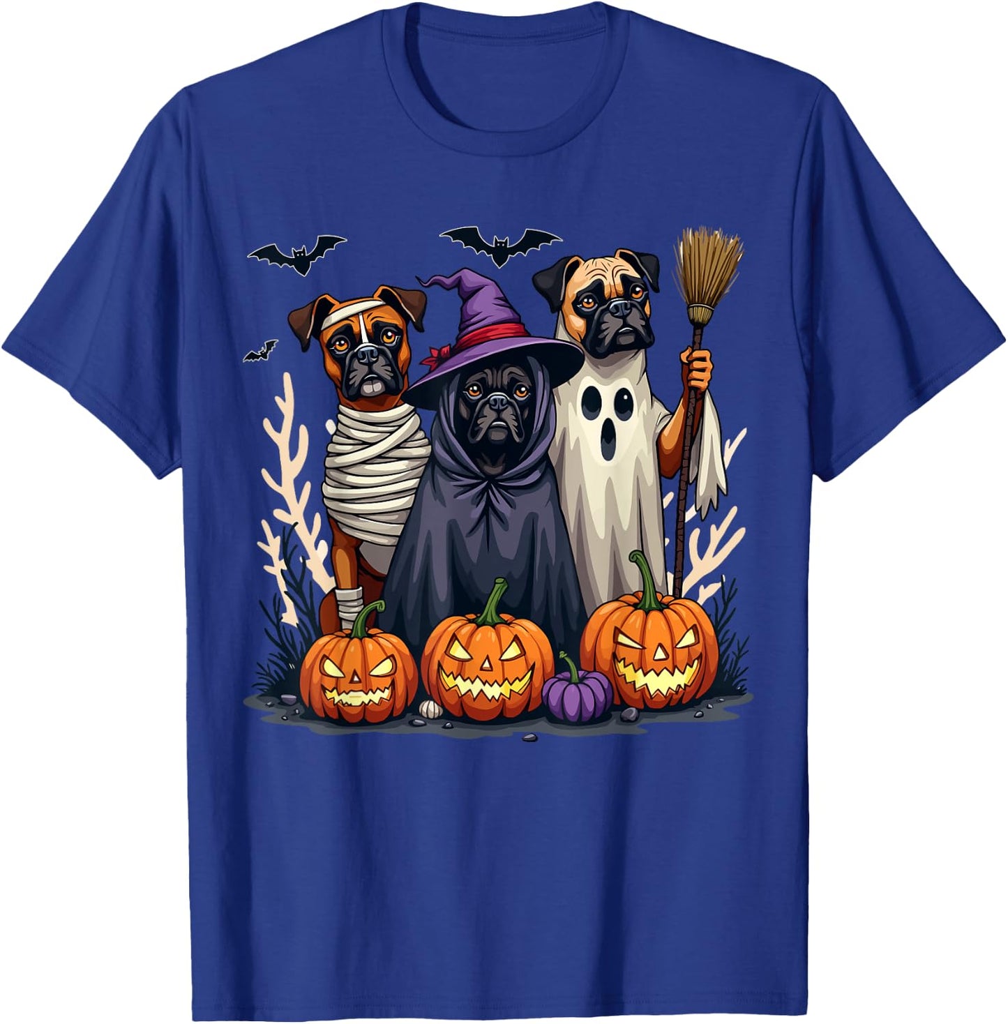 Boxer Halloween Costume Cute Spooky Dog Lover Men Women Kids T-Shirt - T-Shirt | Royal