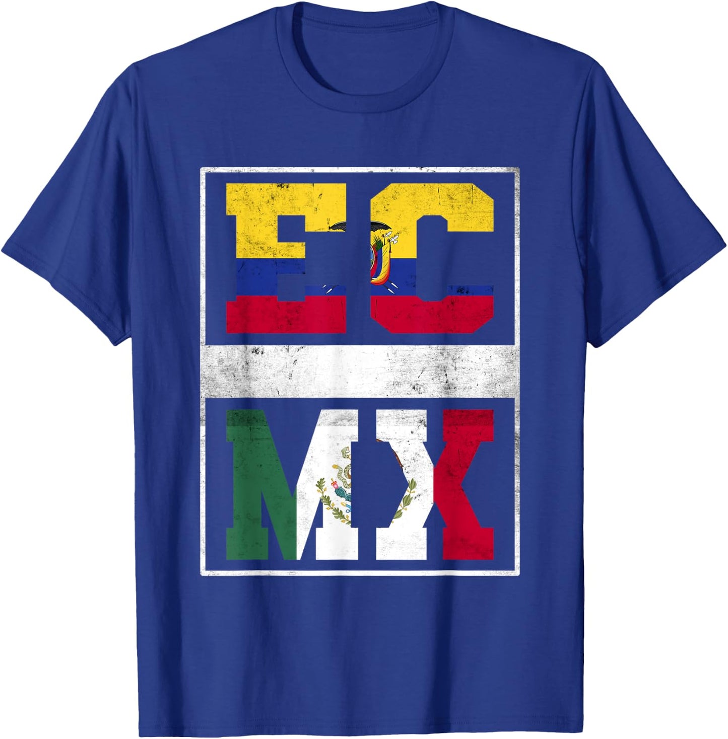 Ecuador and Mexico Mix Ecuadorian Mexican Roots T-Shirt - T-Shirt | Royal