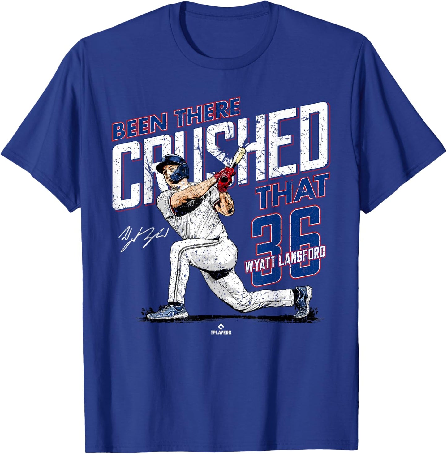 Ballpark MVP Been There Crushed That Wyatt Langford Texas MLBPA , Small, Black T-Shirt - T-Shirt | Royal