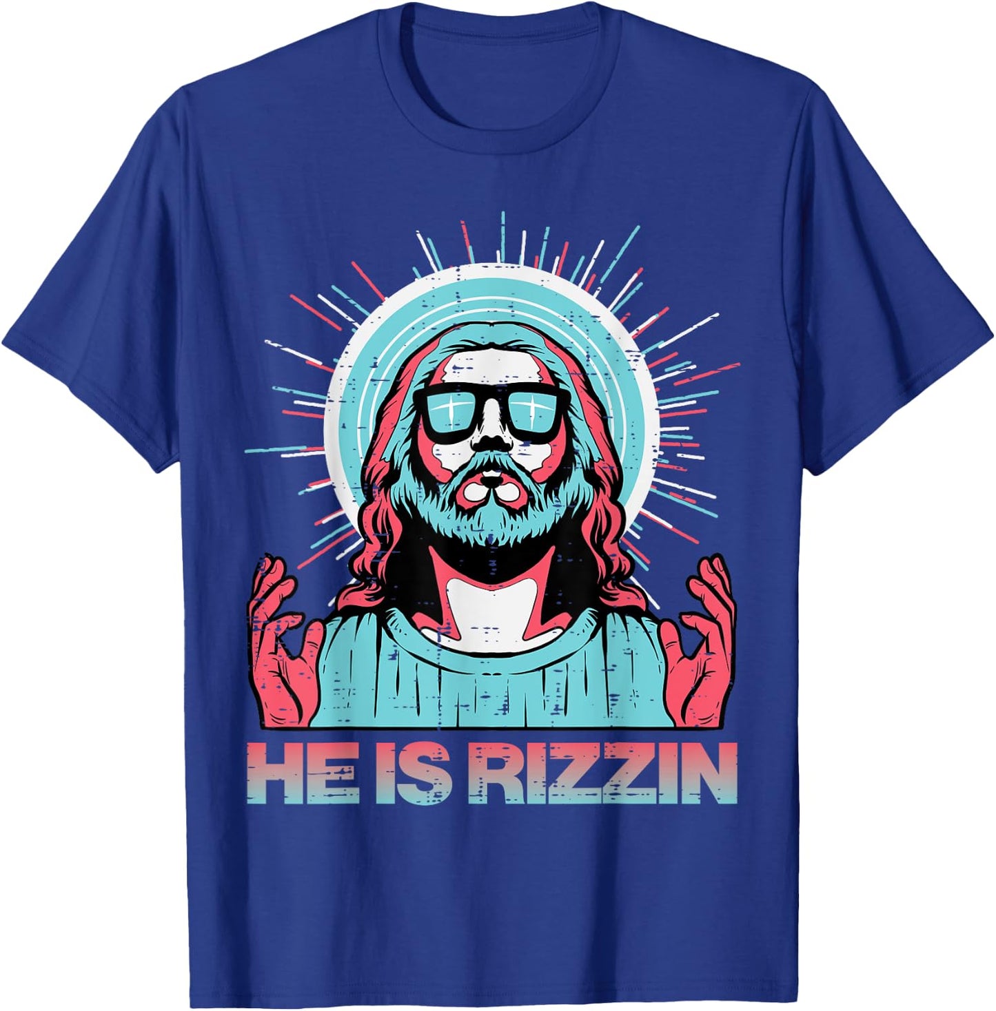 He Is Rizzin Risen Jesus Easter Funny Saying Women Men Kids T-Shirt - T-Shirt | Royal