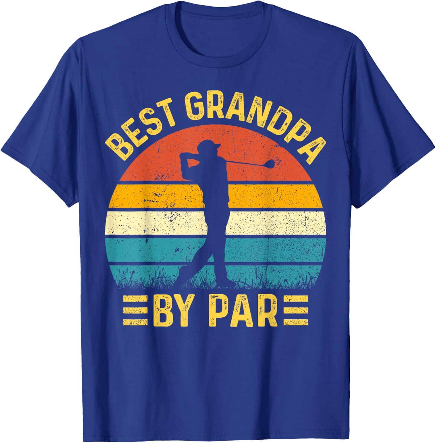 Best Grandpa By Par Father's Day Golfing Golf Grandpa T-Shirt - T-Shirt | Royal