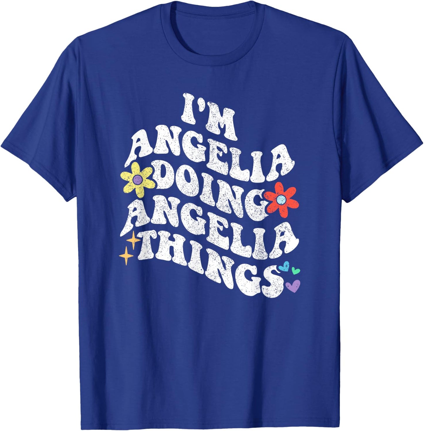 Retro Groovy Im ANGELIA Doing ANGELIA Things Funny Mother's T-Shirt - T-Shirt | Royal