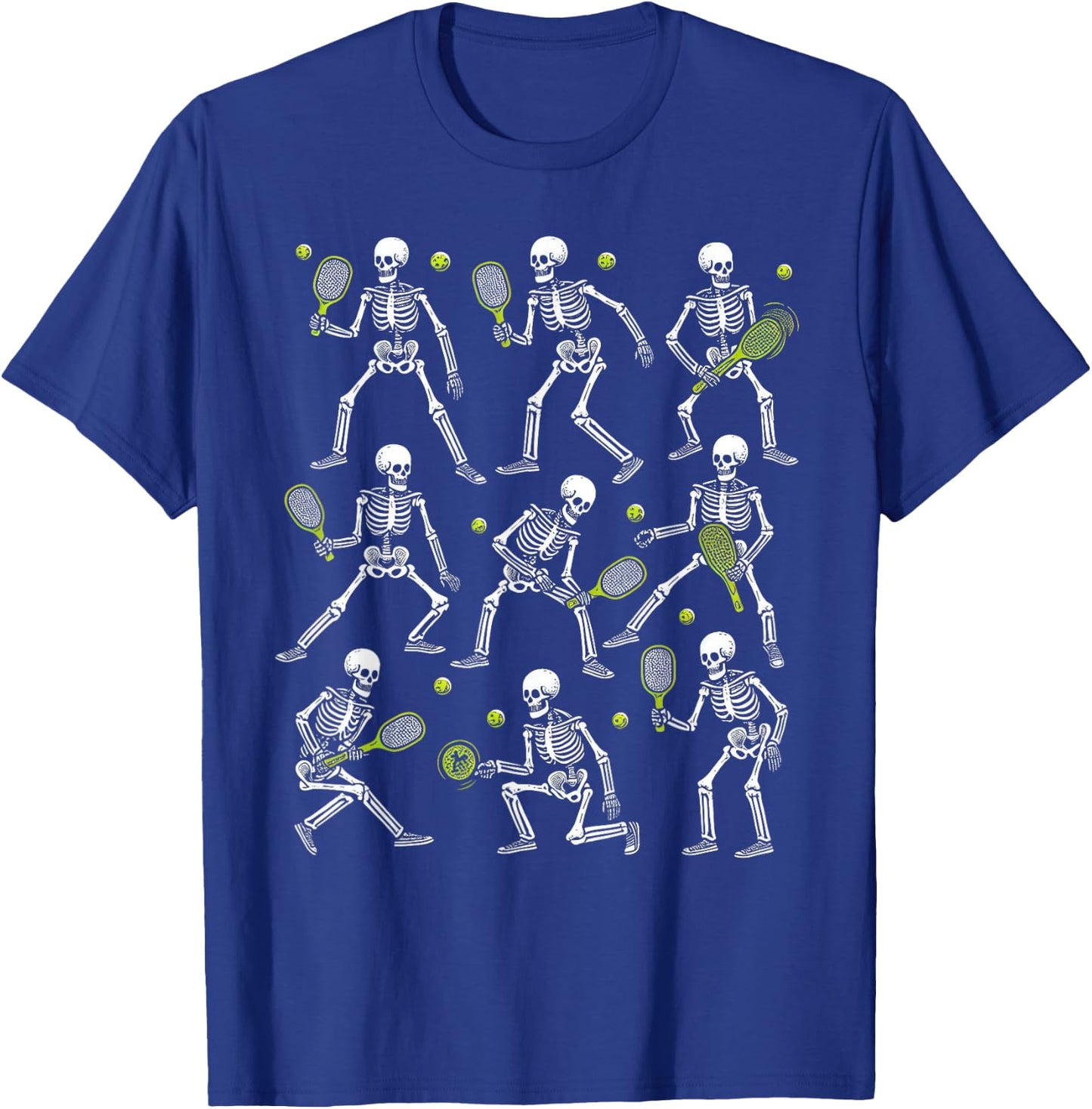 Funny Halloween Pickle Ball Skeletons Play Pickle Ball Boys T-Shirt - T-Shirt | Royal