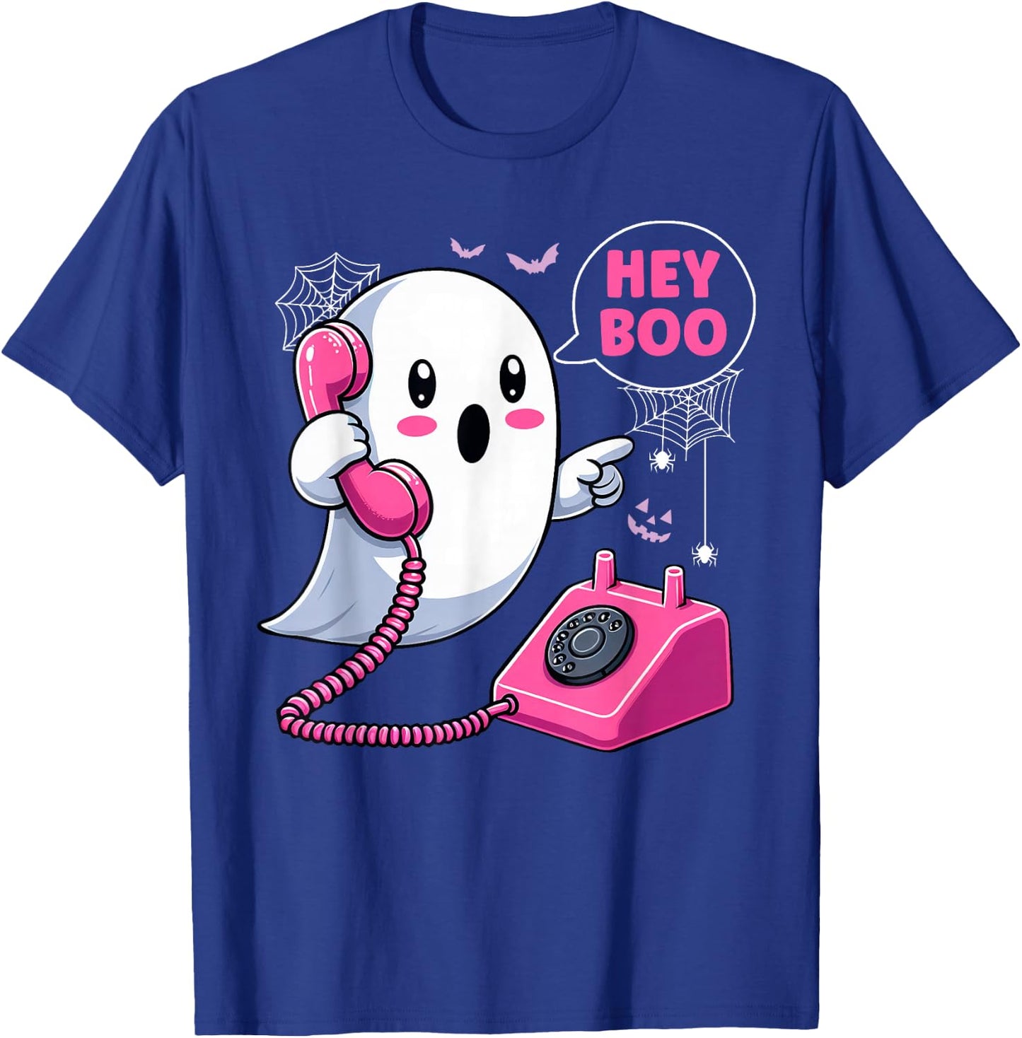 Groovy Hey Boo Cute Ghost Funny Halloween Girls Women Kids T-Shirt - T-Shirt | Royal