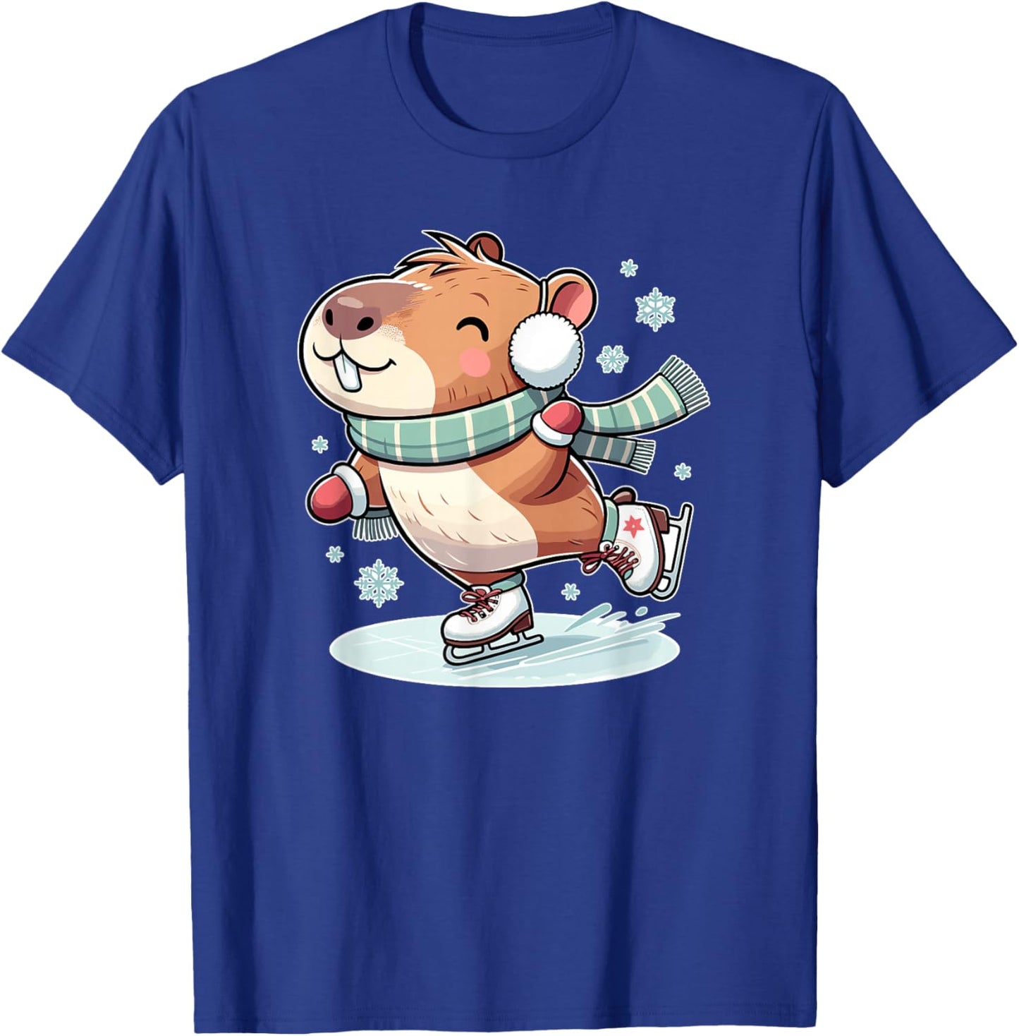 Amazing Ice Skating Capybara Costume for Capybara Holders T-Shirt - T-Shirt | Royal
