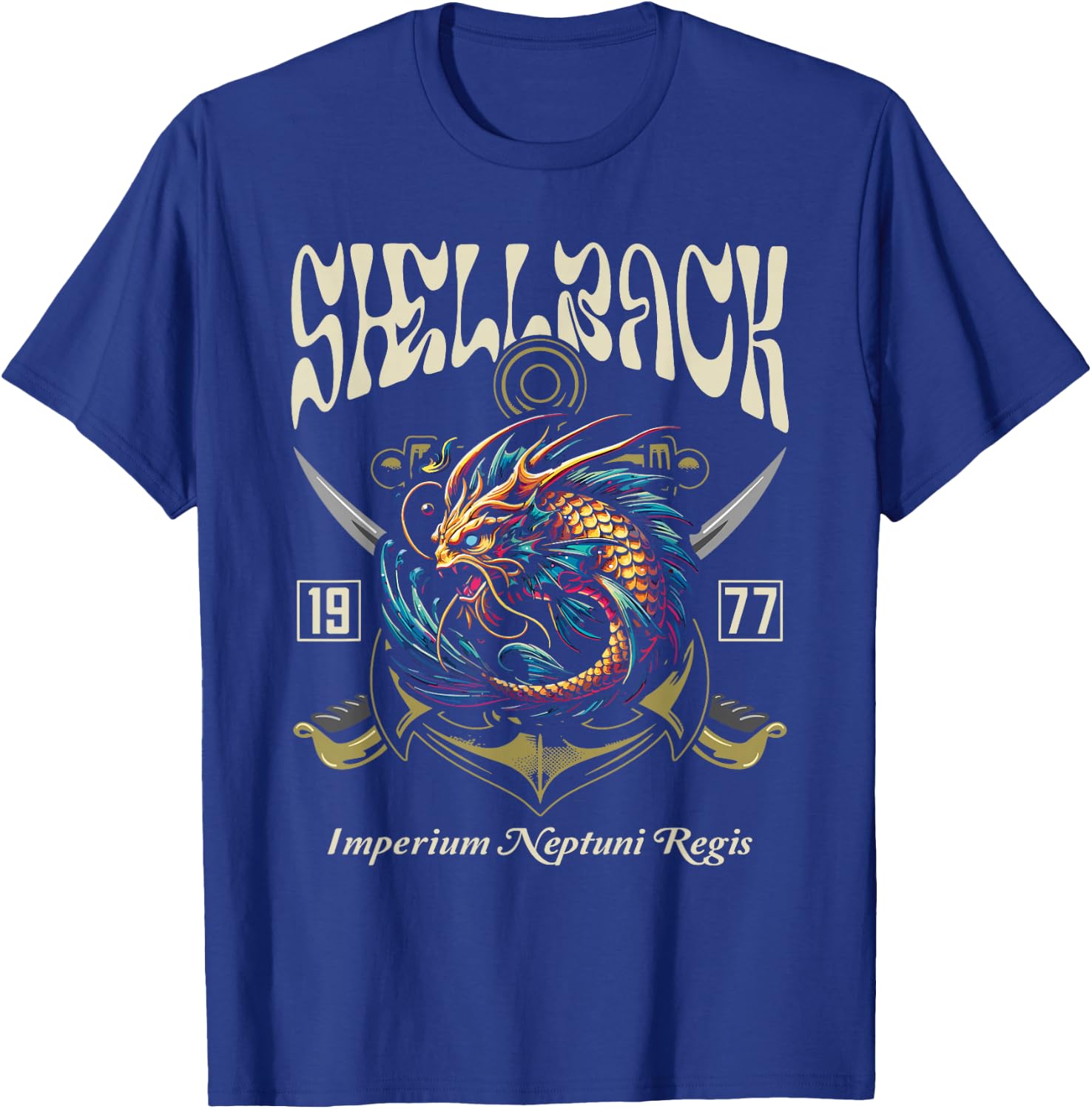 Shellback 1977 Equator Crossing Design for the year 1977 T-Shirt - T-Shirt | Royal