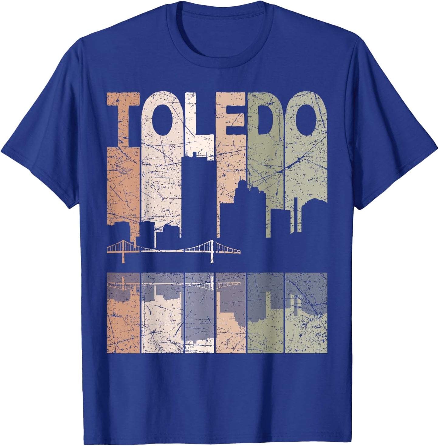 Toledo Vintage Toledo Ohio Retro Toledo Skyline , Small, Black T-Shirt - T-Shirt | Royal