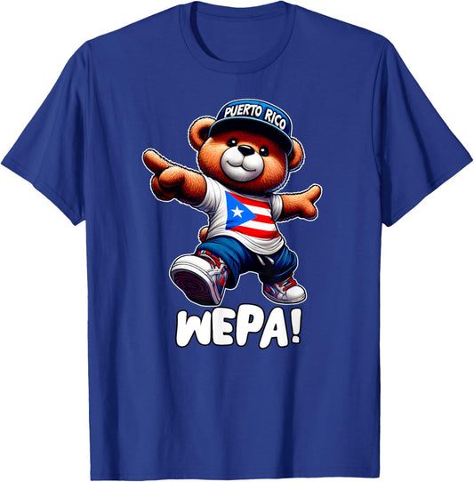 WEPA Teddy Bear Puerto Rico Flag Shirt Boricua Puerto Rican T-Shirt - T-Shirt | Royal