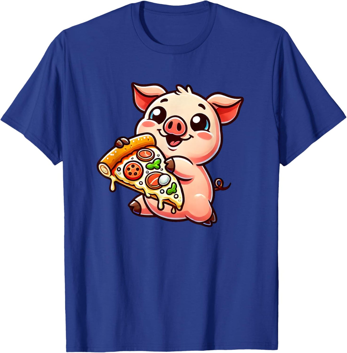 Cute Cartoon Pig Pizza Lover Funny T-Shirt - T-Shirt | Royal