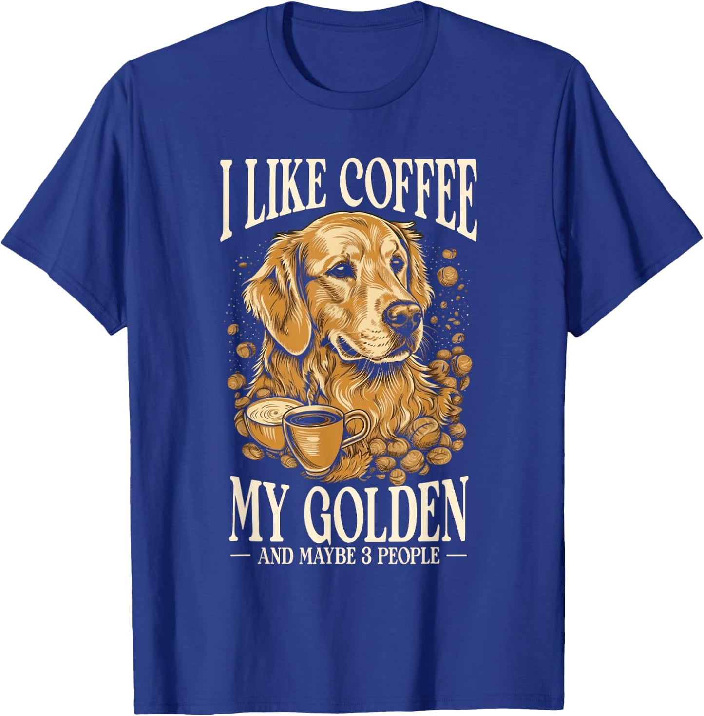 Coffee And Dogs Golden Retriever Mom And Dad T-Shirt - T-Shirt | Royal
