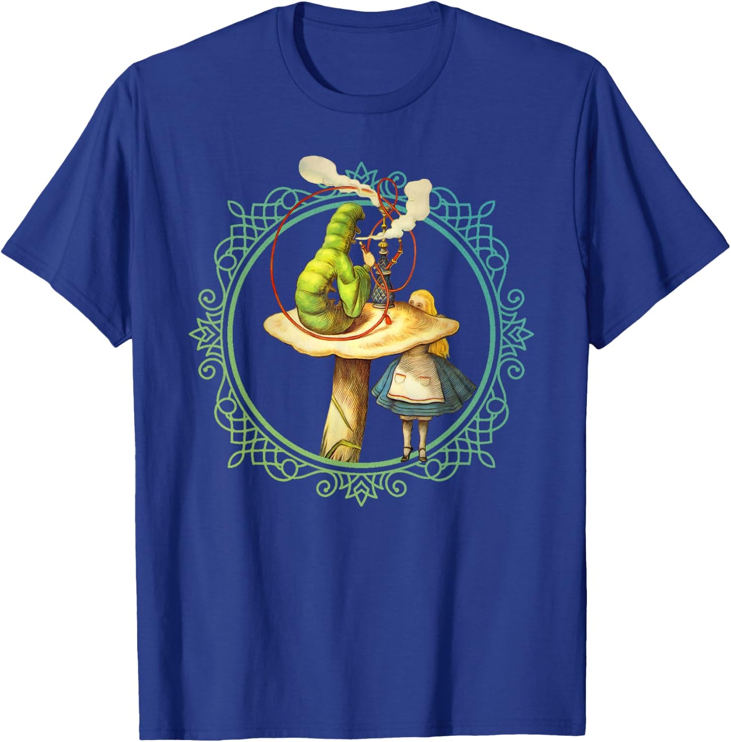 Alice and the Smoking Caterpillar - T Shirt Design T-Shirt - T-Shirt | Royal