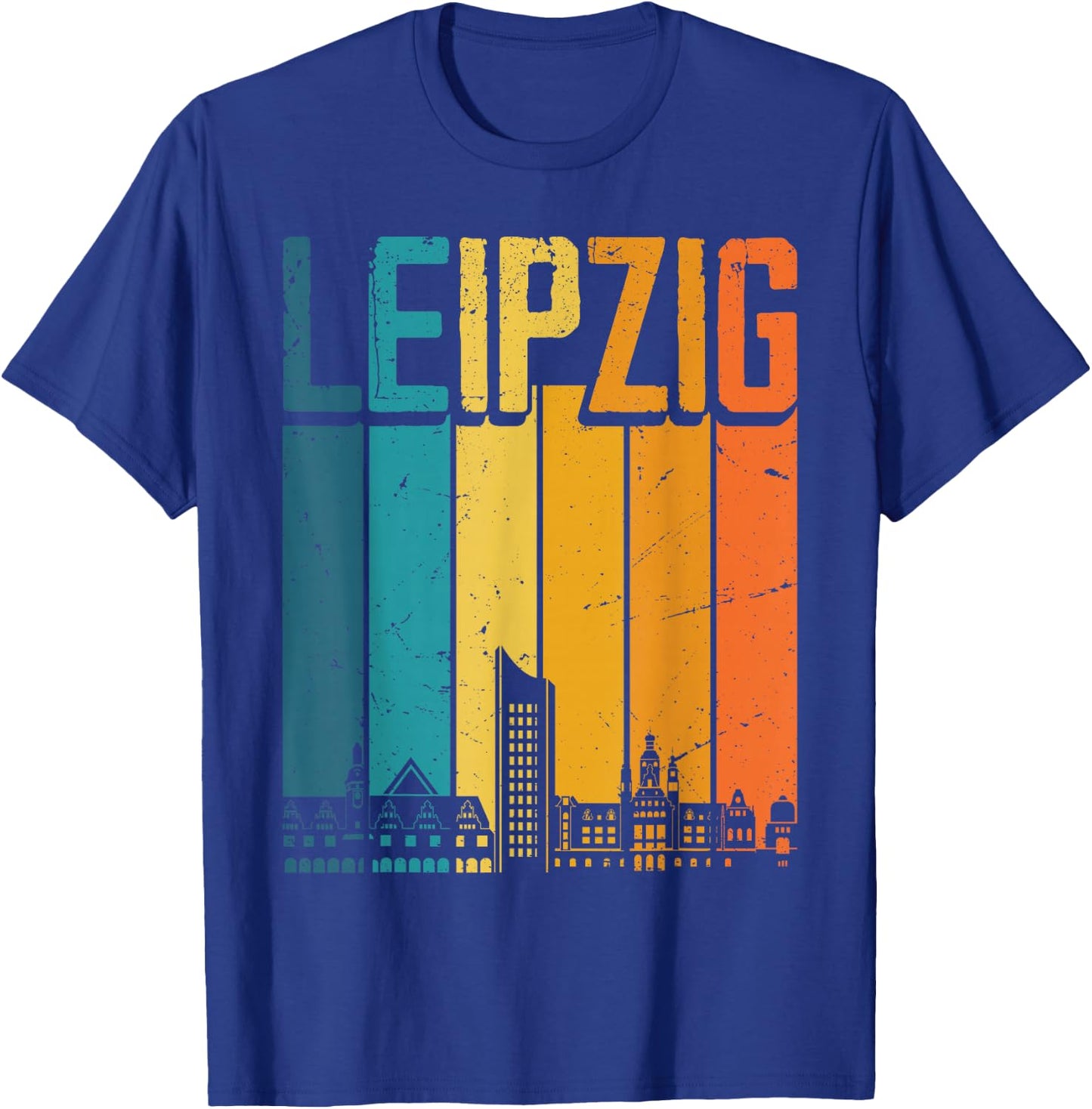 Leipzig Skyline Retro Vintage Souvenir Leipzig T-Shirt - T-Shirt | Royal