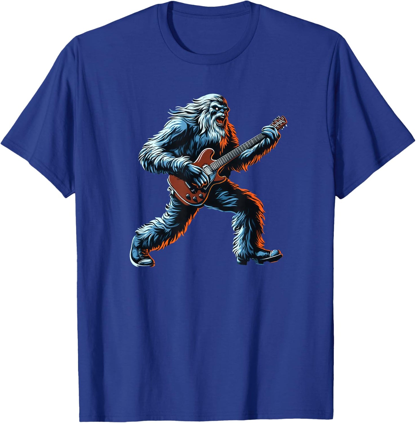 Funny Bigfoot Sasquatch Rock Graphic Cool Big Foot Design T-Shirt - T-Shirt | Royal