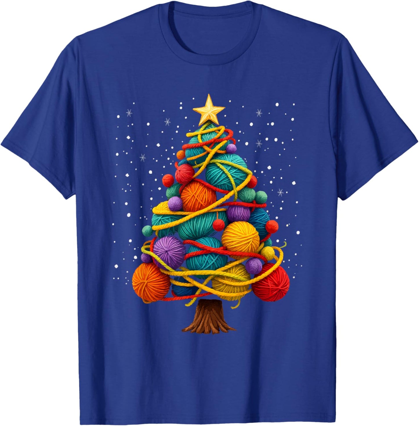 Yarn Christmas Tree Crochet Knitting Quilter Sewing T-Shirt - T-Shirt | Royal