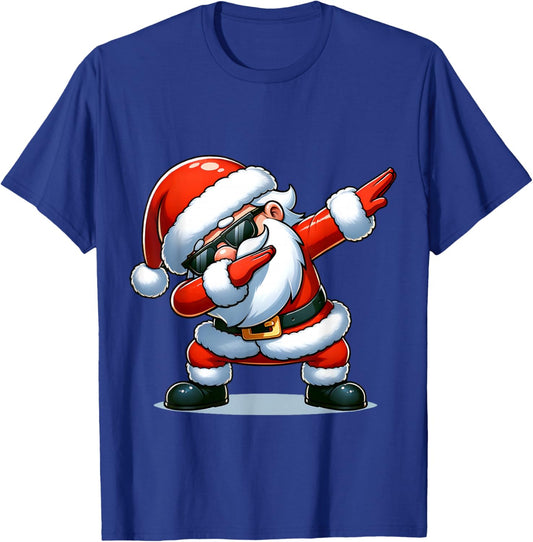 Christmas Santa Dabbing Boys Santa Xmas Funny T-Shirt - T-Shirt | Royal
