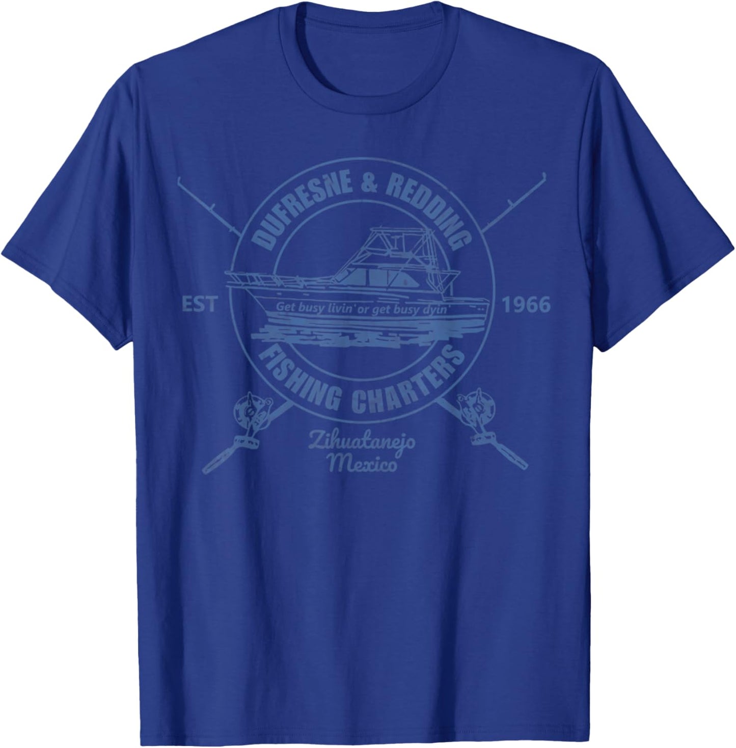 Retro Vintage Dufresne And Redding Fishing Charters Lover T-Shirt - T-Shirt | Royal