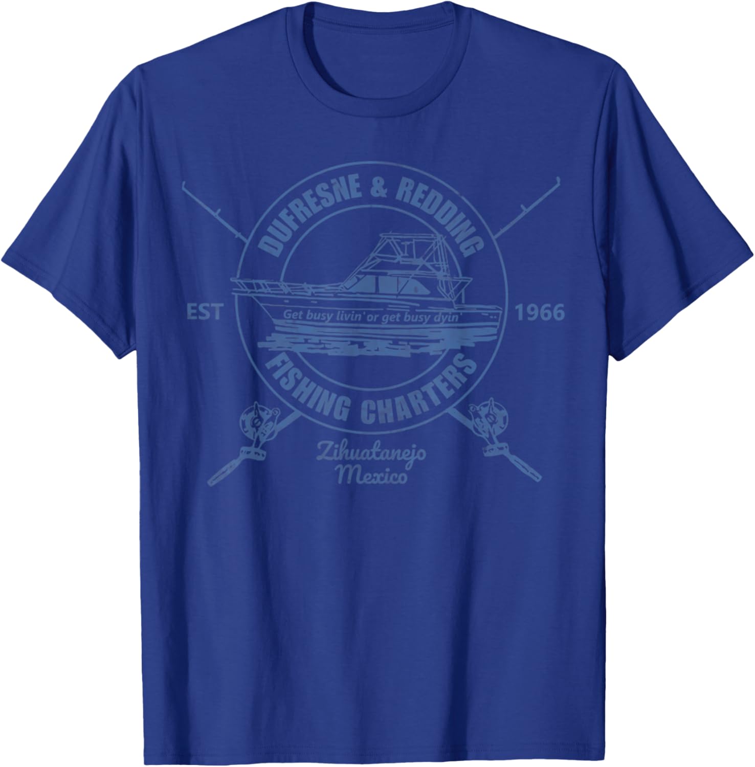 Retro Vintage Dufresne And Redding Fishing Charters Lover T-Shirt - T-Shirt | Royal