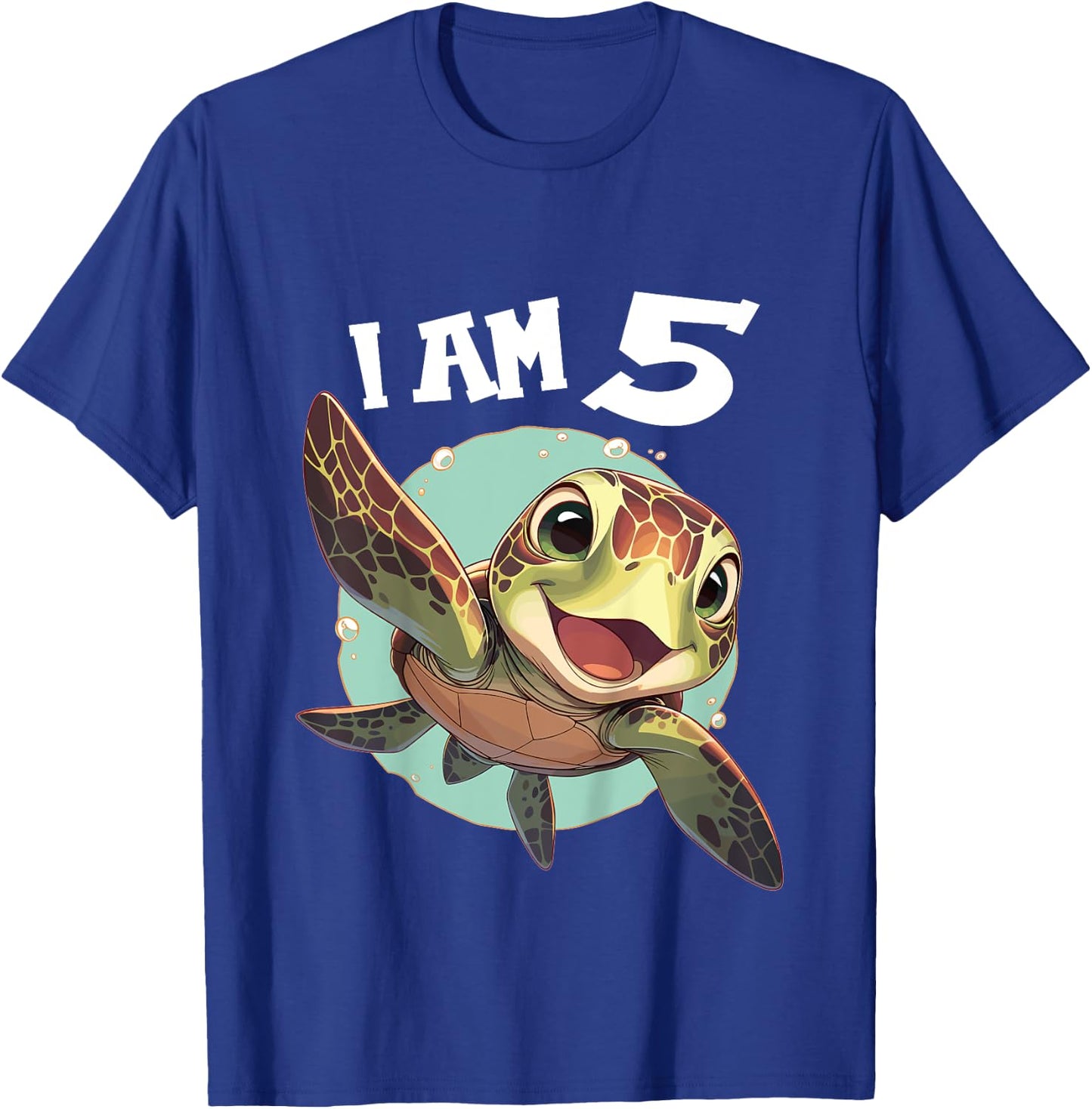 Kids 5 Years old 5 birthday Sea Turtles Boy Girl Sea Turtle T-Shirt - T-Shirt | Royal