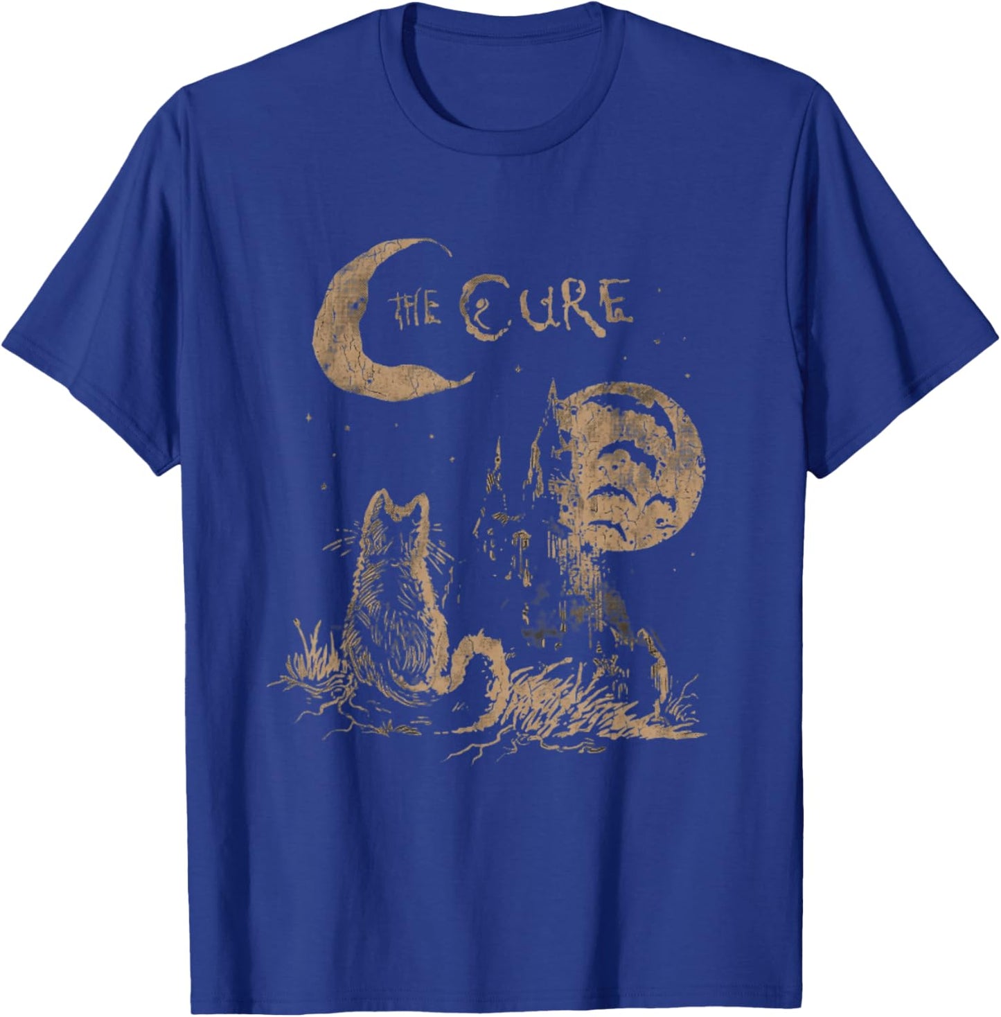 Midnight Cure Gothic Black Cat Retro Graphic T-Shirt - T-Shirt | Royal