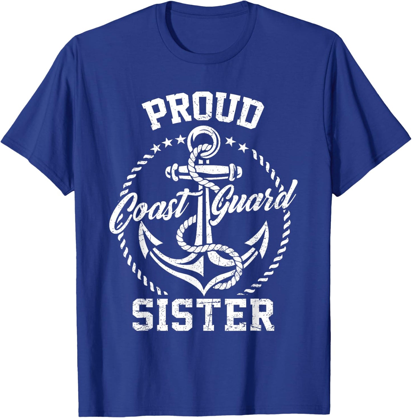 Proud Coast Guard Sister USCG Coastie Family Matching T-Shirt - T-Shirt | Royal