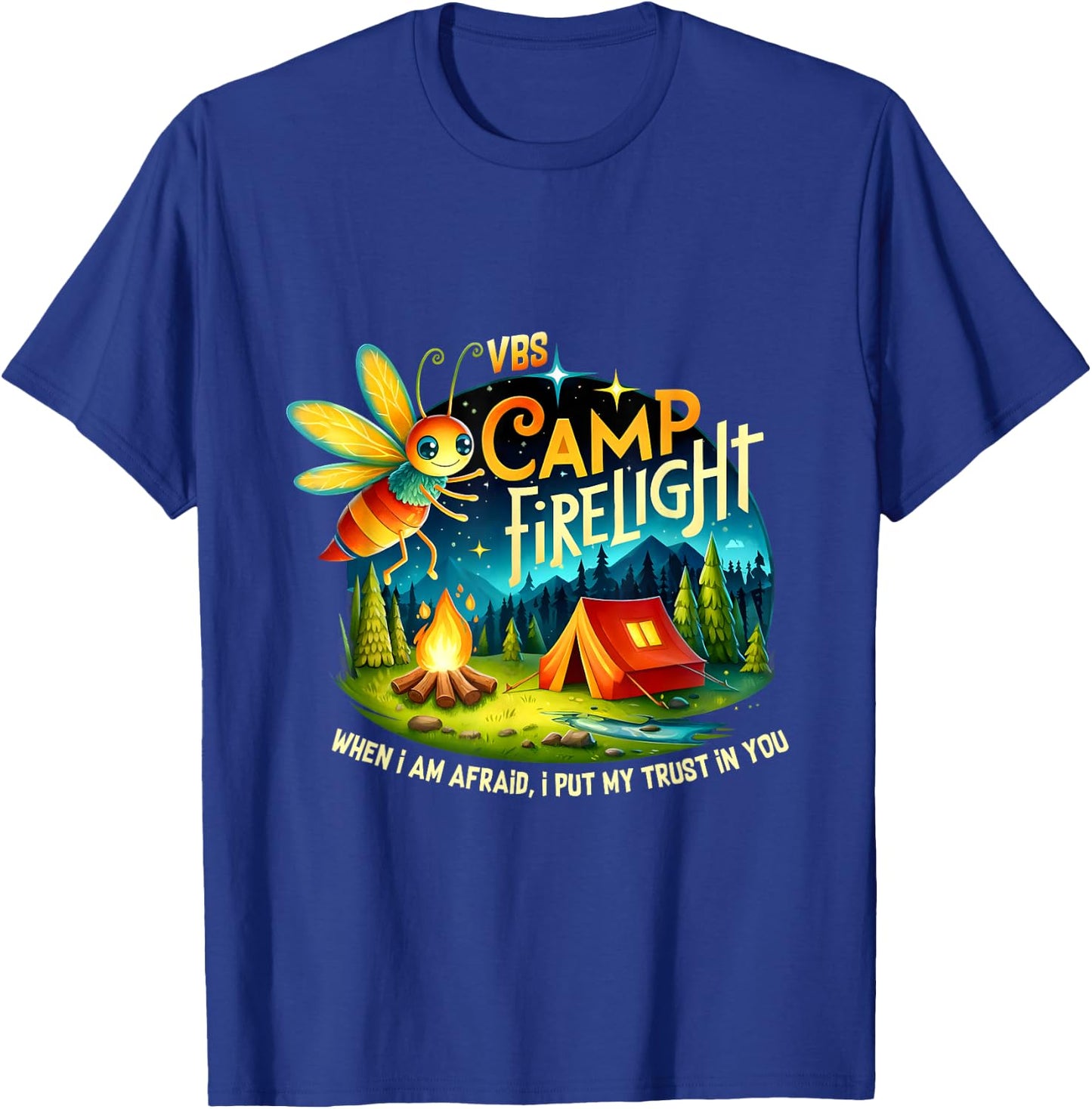 VBS Camp Firework 2024 Camp Firelight Vacation Bible School T-Shirt - T-Shirt | Royal