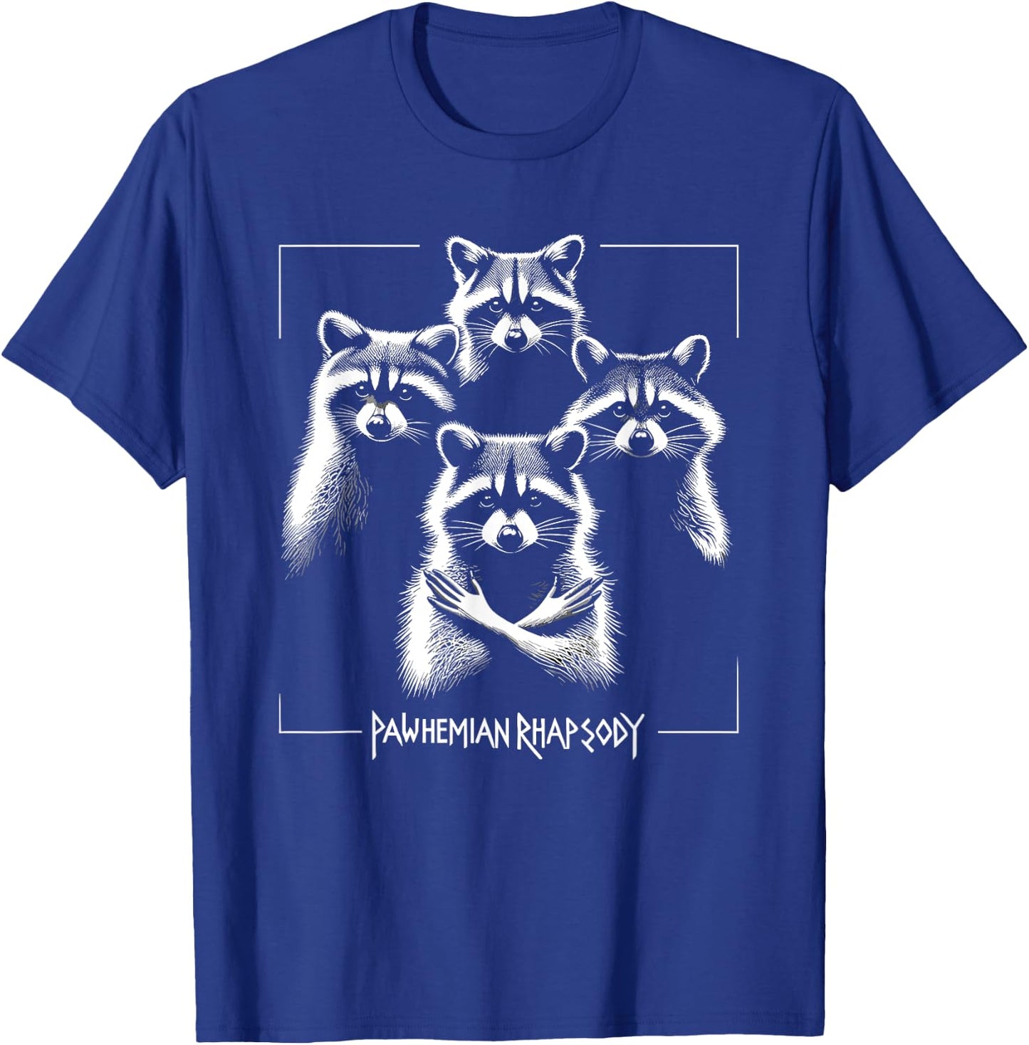 Retro Raccoon Rock Music Concert Band Novelty Funny Raccoon T-Shirt - T-Shirt | Royal