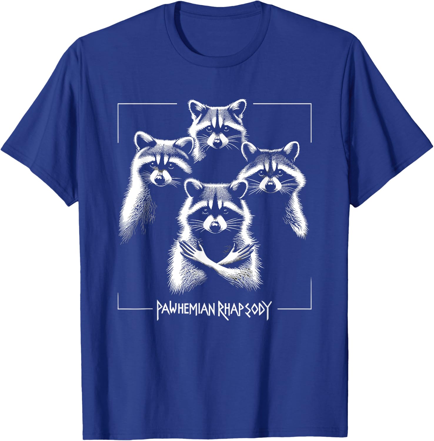 Retro Raccoon Rock Music Concert Band Novelty Funny Raccoon T-Shirt - T-Shirt | Royal