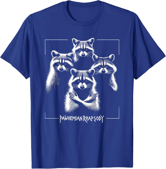 Retro Raccoon Rock Music Concert Band Novelty Funny Raccoon T-Shirt - T-Shirt | Royal