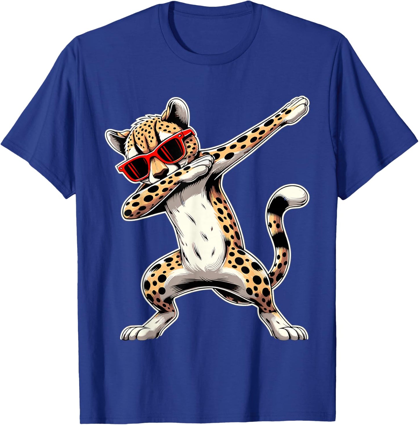 Dabbing Cheetah Sunglasses Animal Cheetah T-Shirt - T-Shirt | Royal