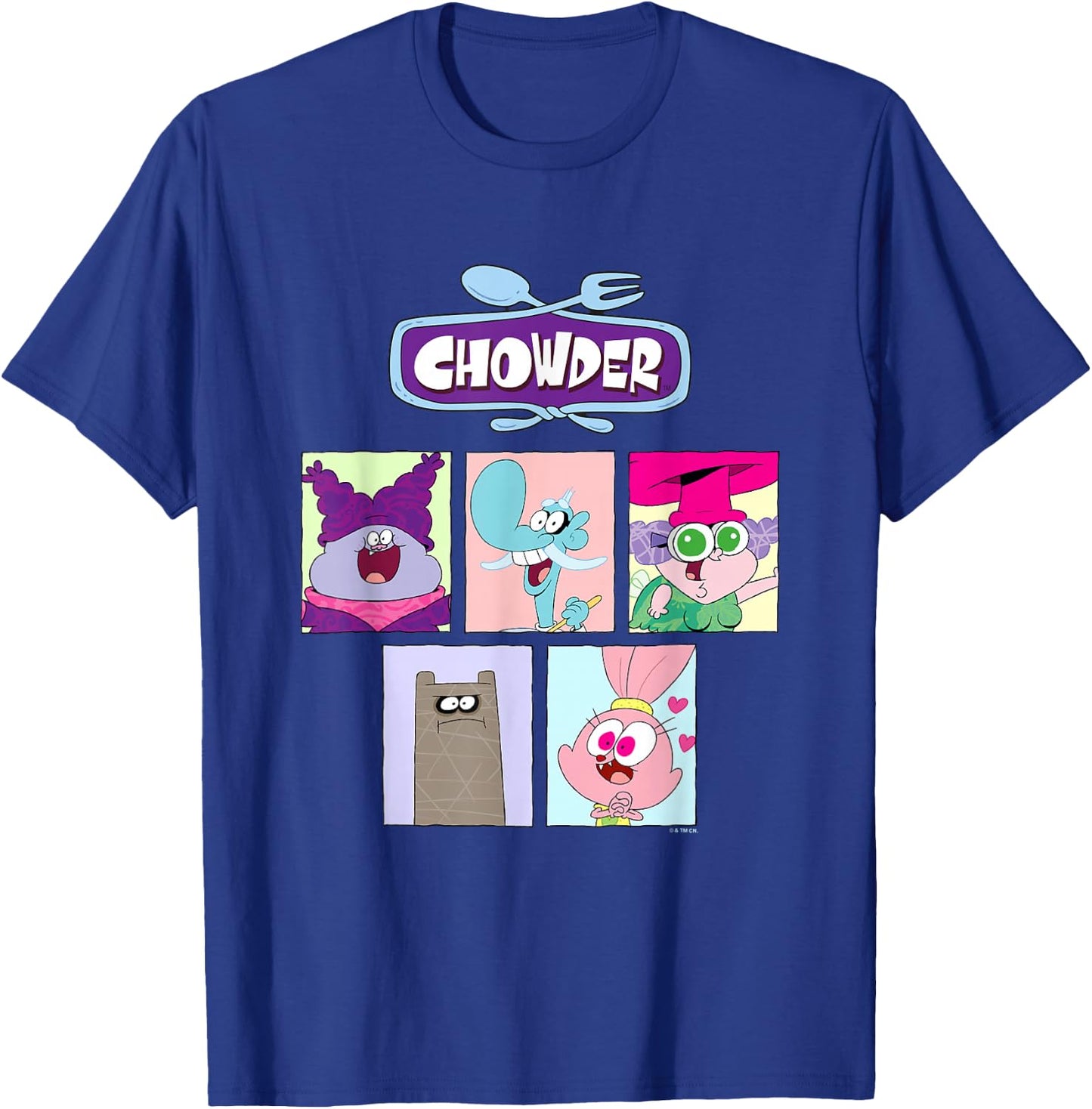 Chowder Main Characters Box Panels Collage T-Shirt - T-Shirt | Royal
