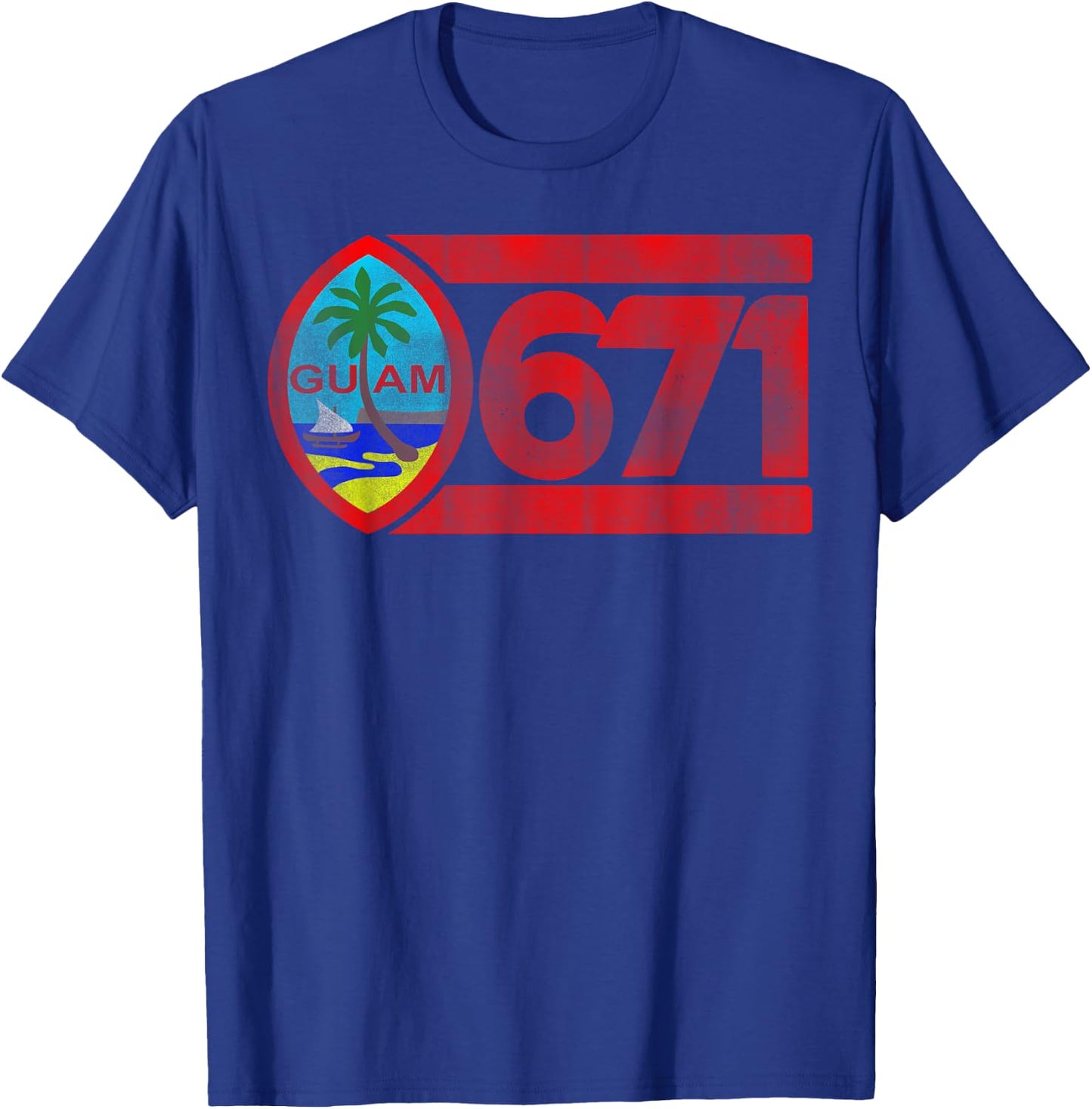 Guam Seal 671 Old School Faded T Shirt T-Shirt - T-Shirt | Royal