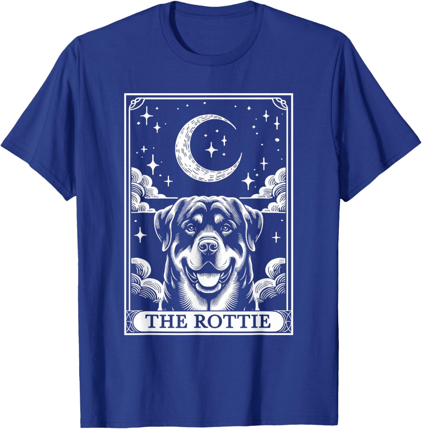 Tarot Card Vintage Crescent Moon Rottweiler Rottie Dog Mom Women Kids T-Shirt - T-Shirt | Royal