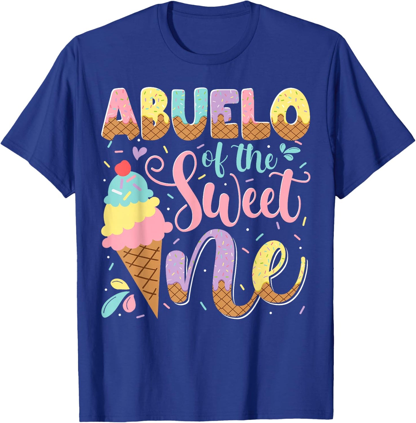 Abuelo Of The Sweet One Ice Cream 1St Birthday Party T-Shirt - T-Shirt | Royal