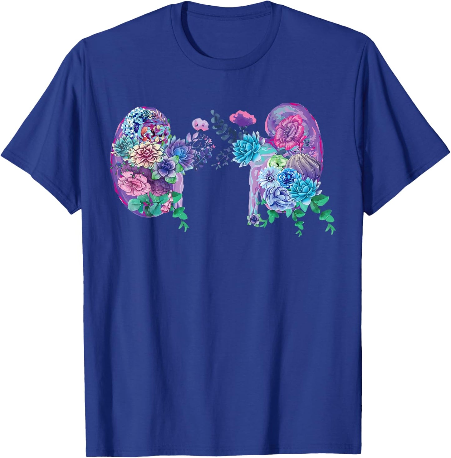 Succulent Kidney Floral Anatomical Kidneys Medical Anatomy T-Shirt - T-Shirt | Royal