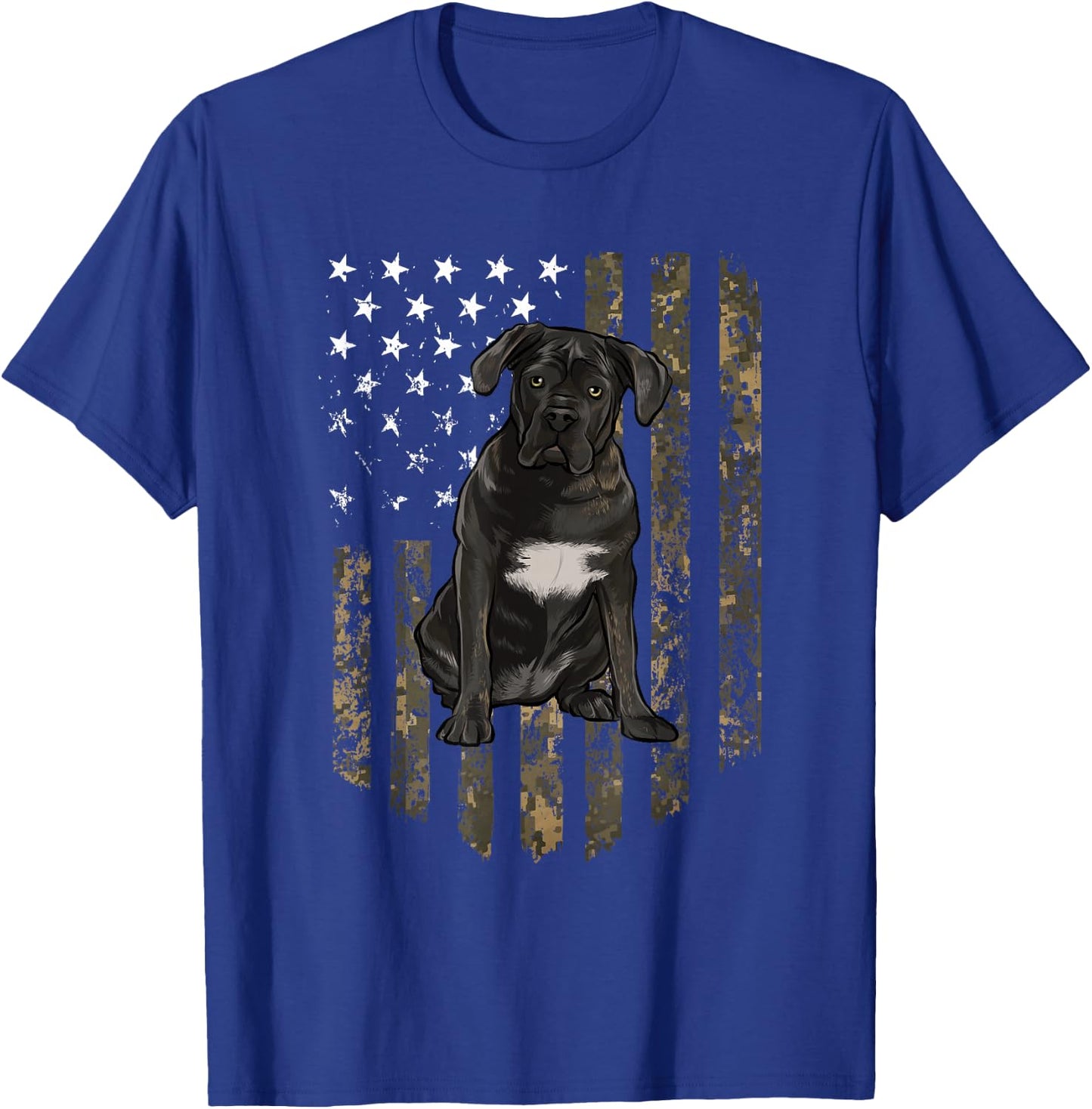 Camo American Flag Cane Corso 4th Of July USA T-Shirt - T-Shirt | Royal