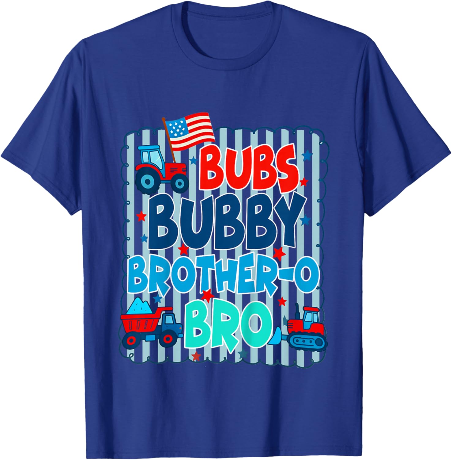 Kids Boys 4th Of July Bubs Bubby Brother-O Bro American Flag T-Shirt - T-Shirt | Royal