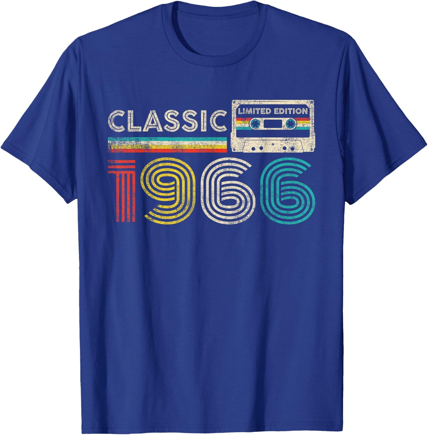 Classic 1966 Vintage 1966 Cassette Tape Men Women Birthday T-Shirt - T-Shirt | Royal