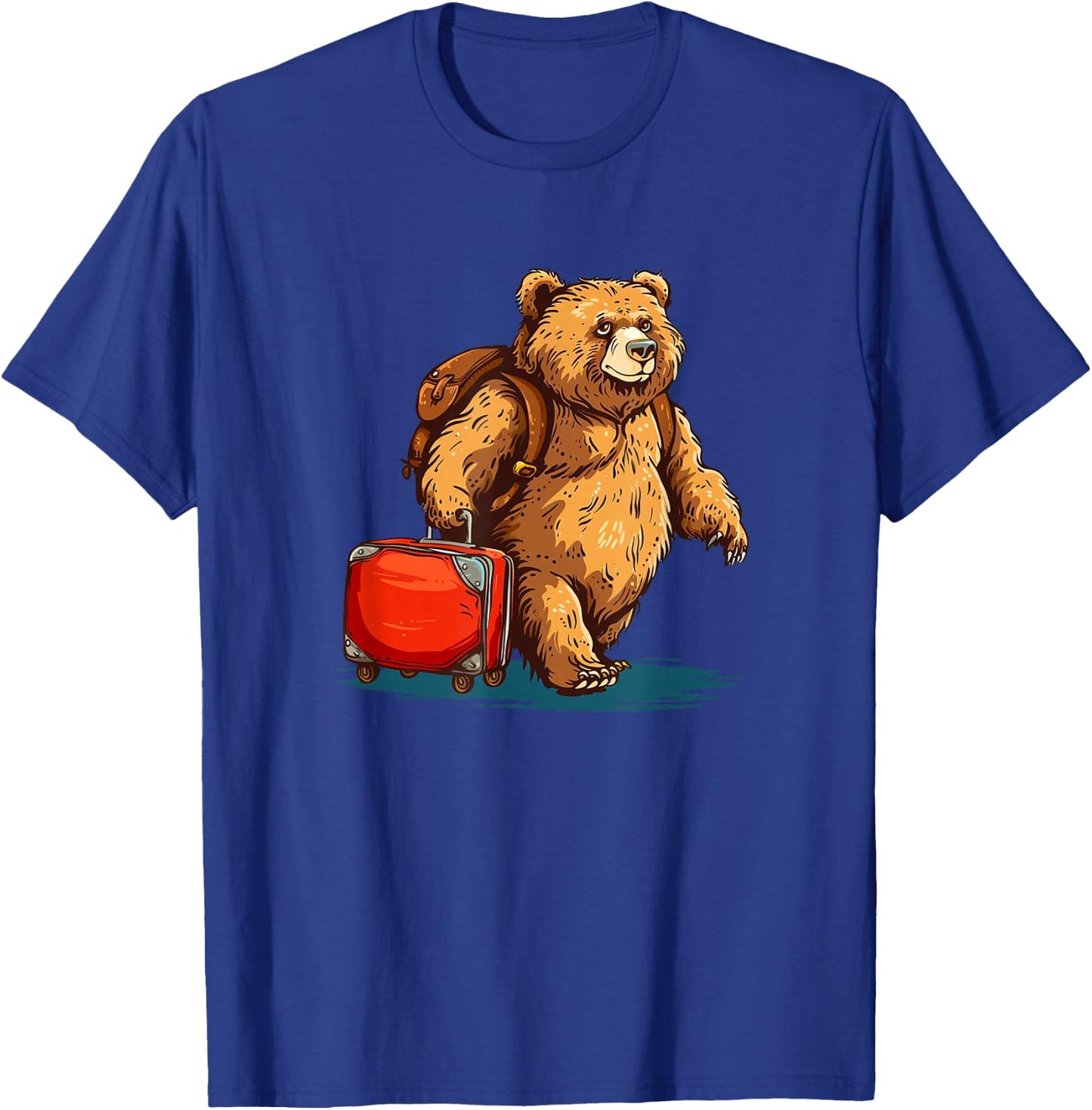 Sweet Traveling Bear with Suitcase for a Cheerful Look T-Shirt - T-Shirt | Royal