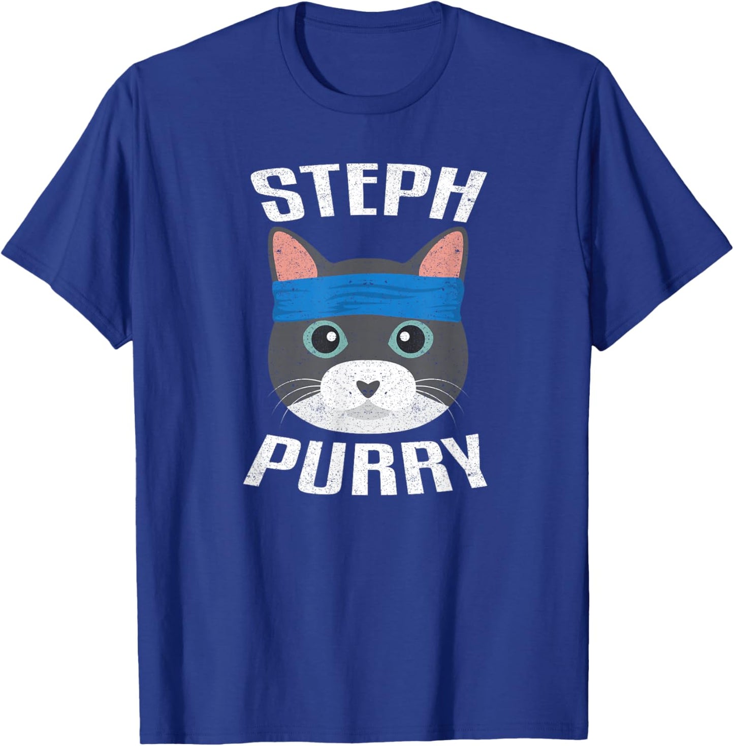 Steph Purry Cat - Funny Basketball Shirt T-Shirt - T-Shirt | Royal