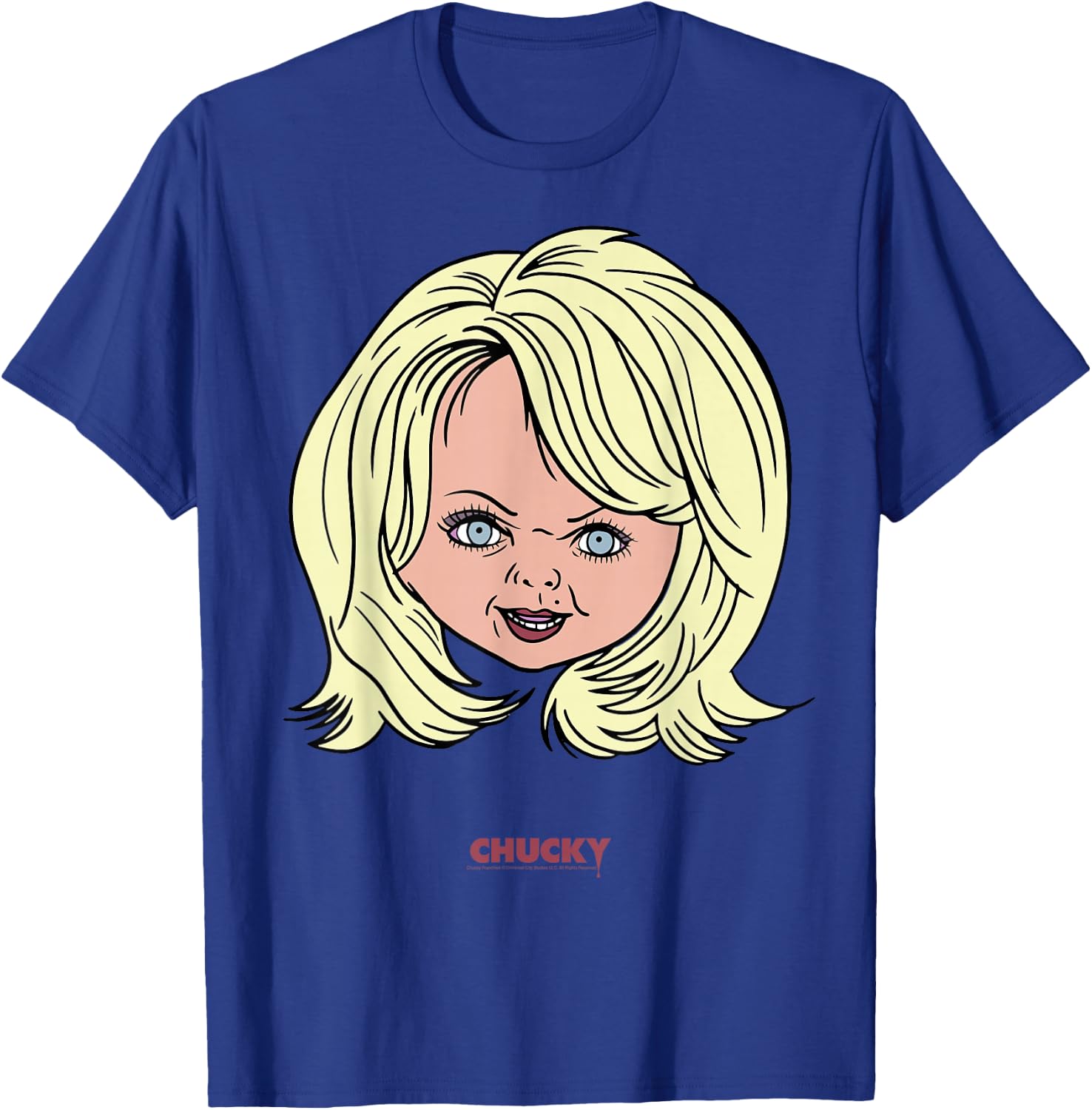 Chucky Tiffany Big Face Portrait T-Shirt - T-Shirt | Royal