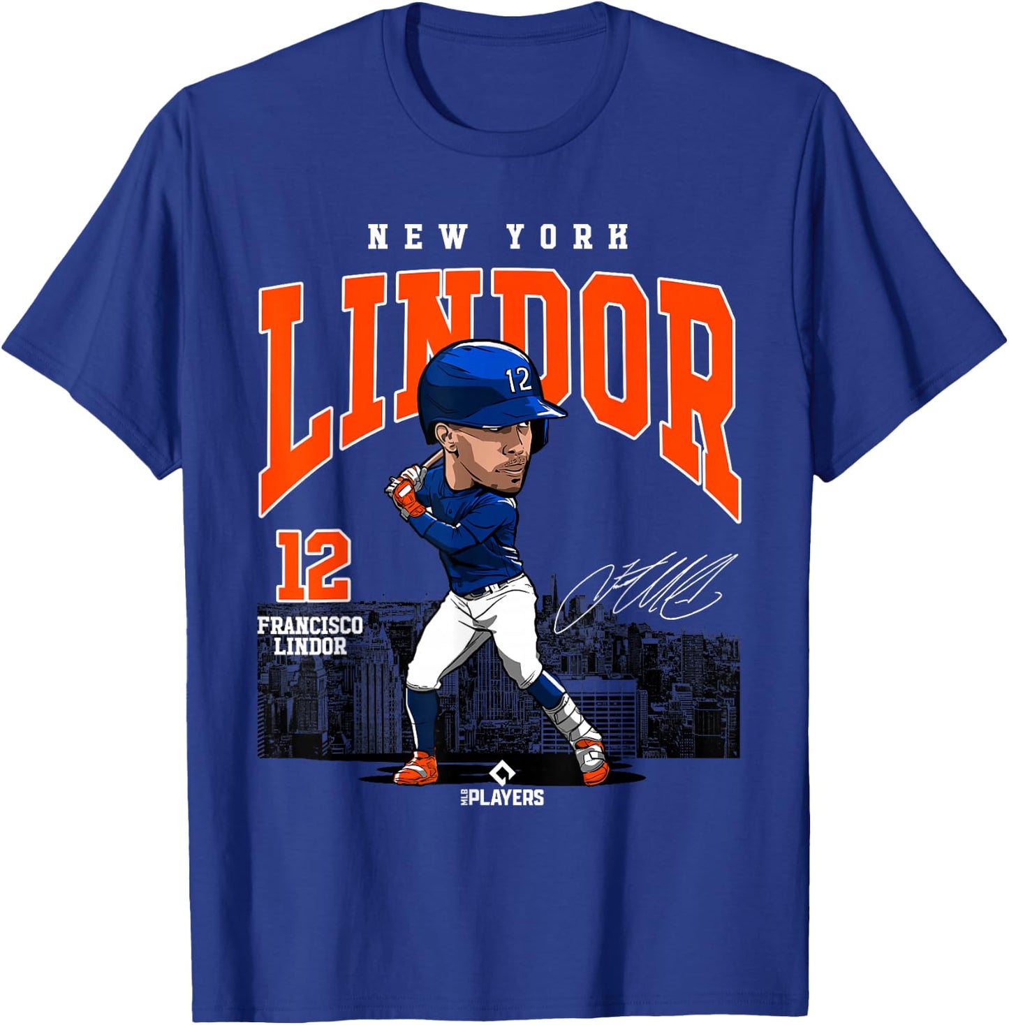 Francisco Lindor | New York Baseball MLB Player | MLBLIN4009 T-Shirt - T-Shirt | Royal