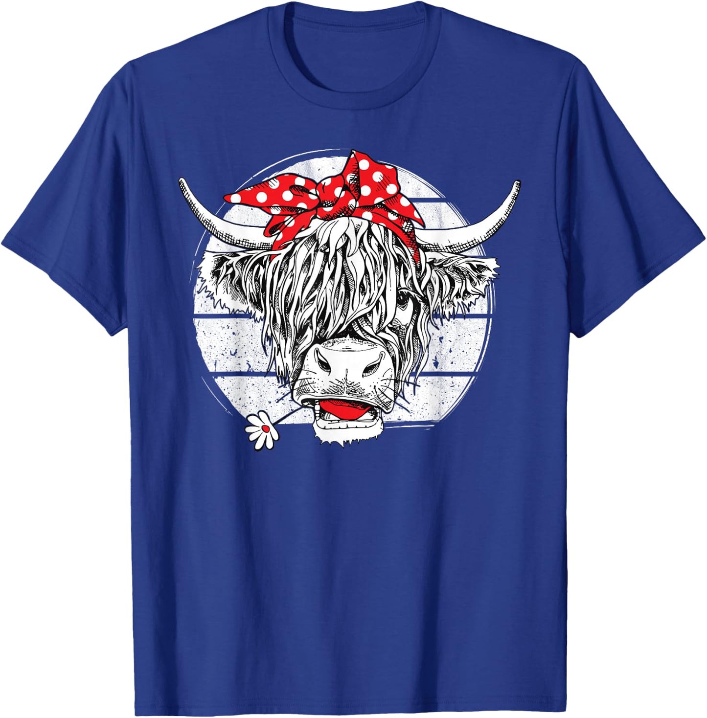 Scottish Highland Cow Cattle Hairy Cow Flowers Woman T-Shirt - T-Shirt | Royal