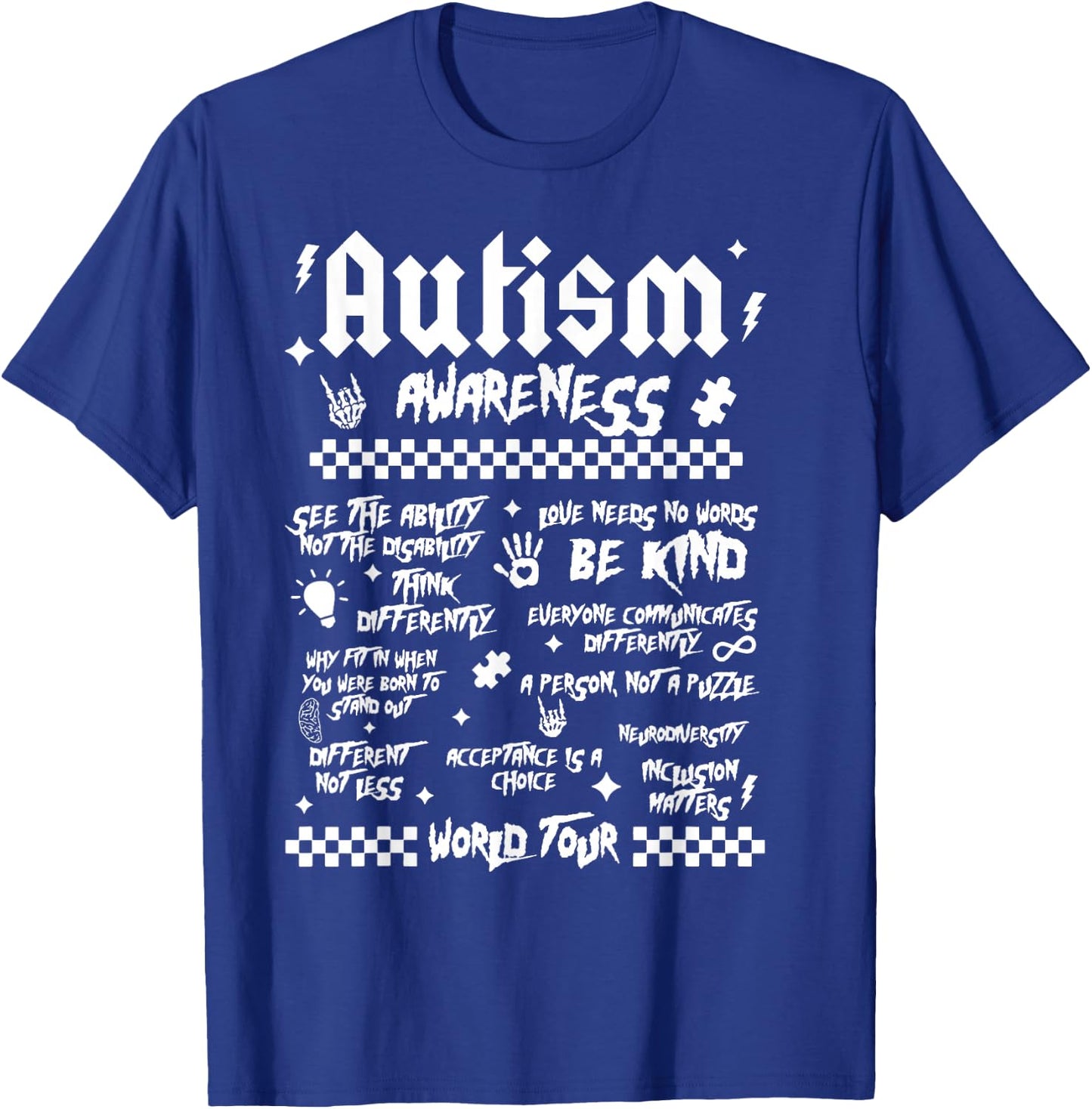 Autism World Tour, Autism Awareness T-Shirt - T-Shirt | Royal