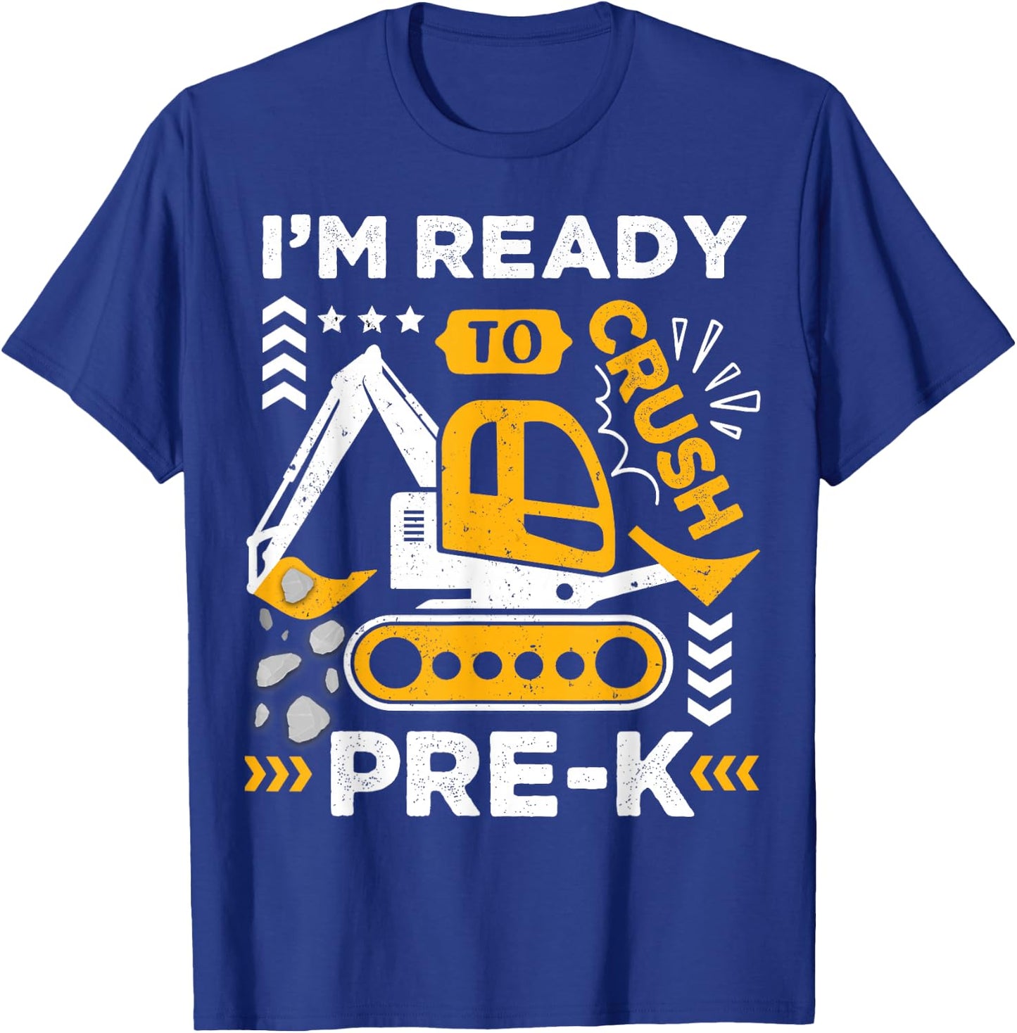 Kids Ready to Crush Preschool Pre-K Construction Truck Boys T-Shirt - T-Shirt | Royal