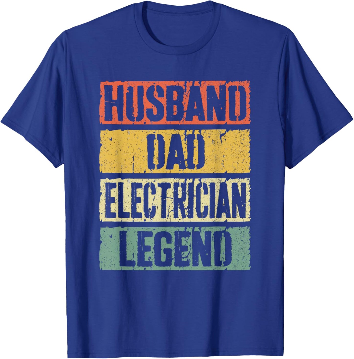 Husband Dad Electrician Legend Shirt Men Fathers Day T-Shirt - T-Shirt | Royal