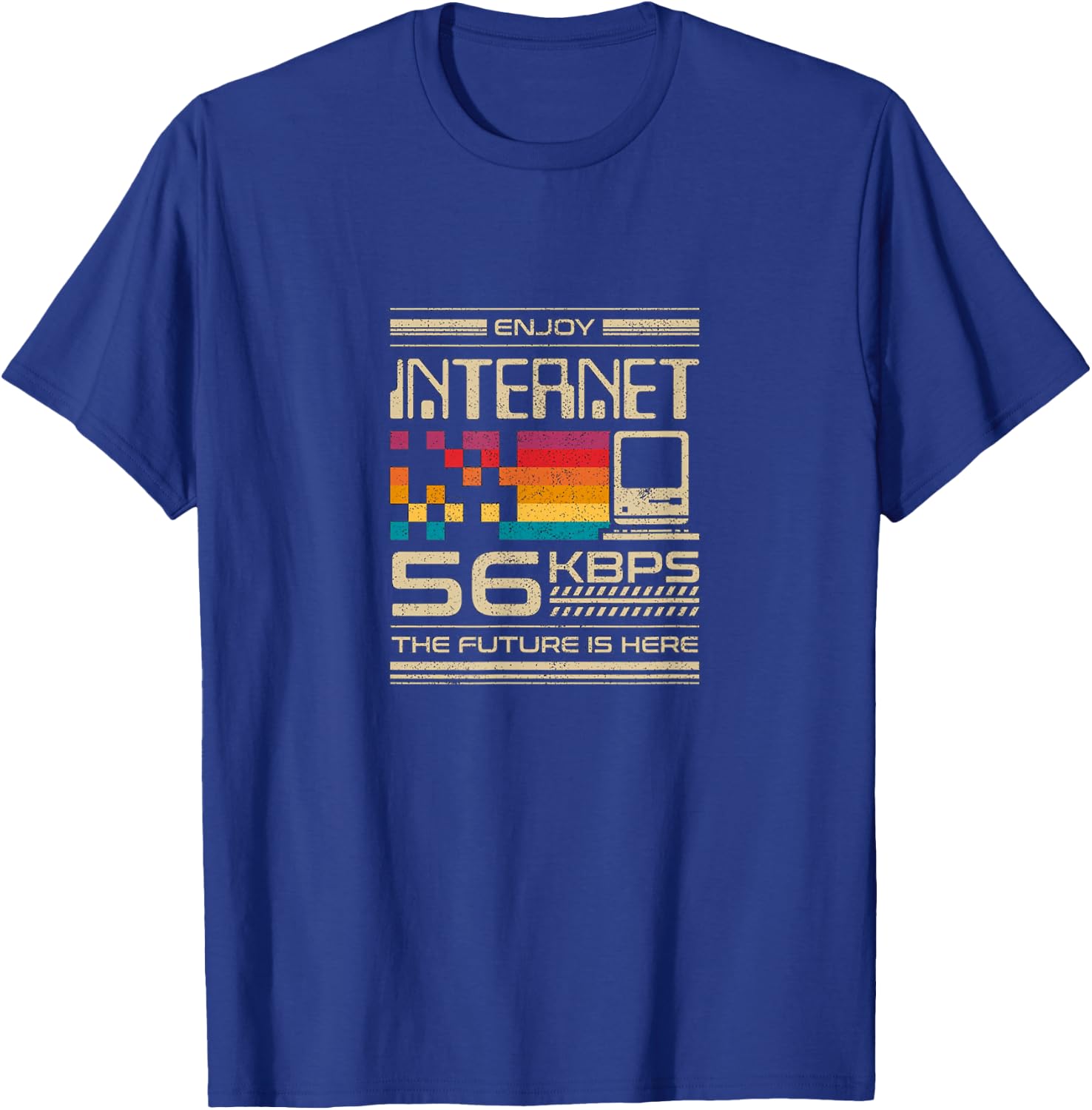 Enjoy Internet 56k Modem Computer Geek Developer 90s Gift T-Shirt - T-Shirt | Royal