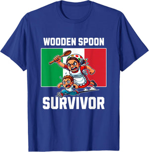 Wooden Spoon Survivor Survived Italian Mom Men Women Kid T-Shirt - T-Shirt | Royal