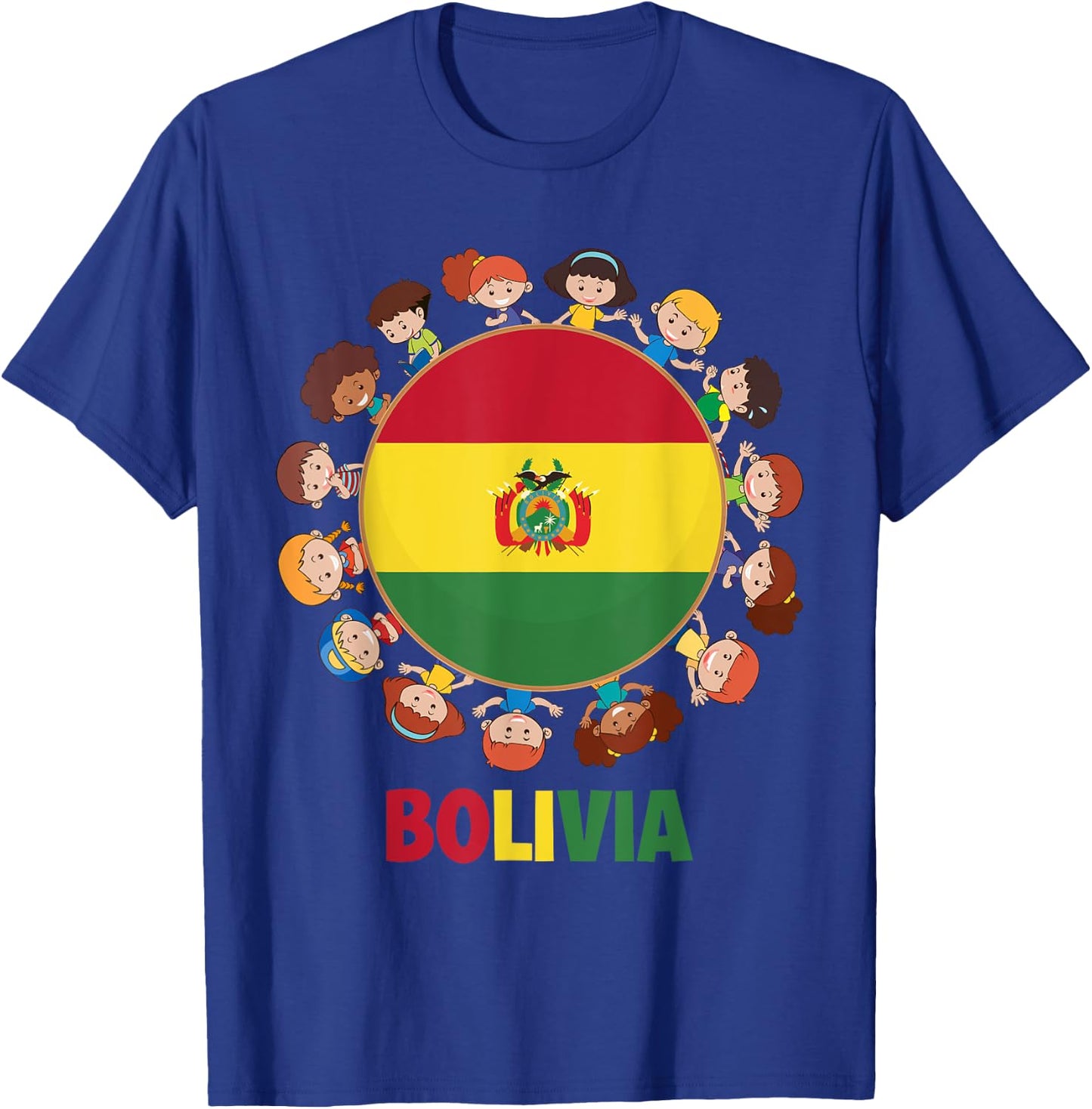 Bolivian Flag Hispanic Heritage Month Bolivia Kids Boy Girls T-Shirt - T-Shirt | Royal