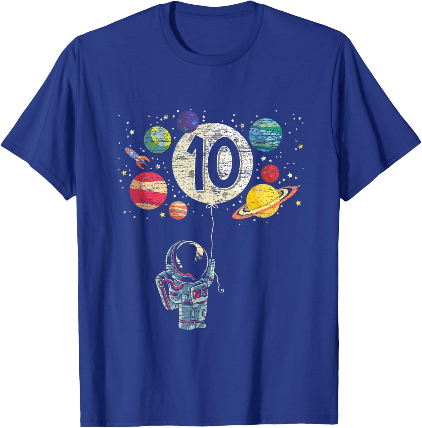 10 Years Old Birthday Boy Gifts Astronaut 10th Birthday T-Shirt - T-Shirt | Royal