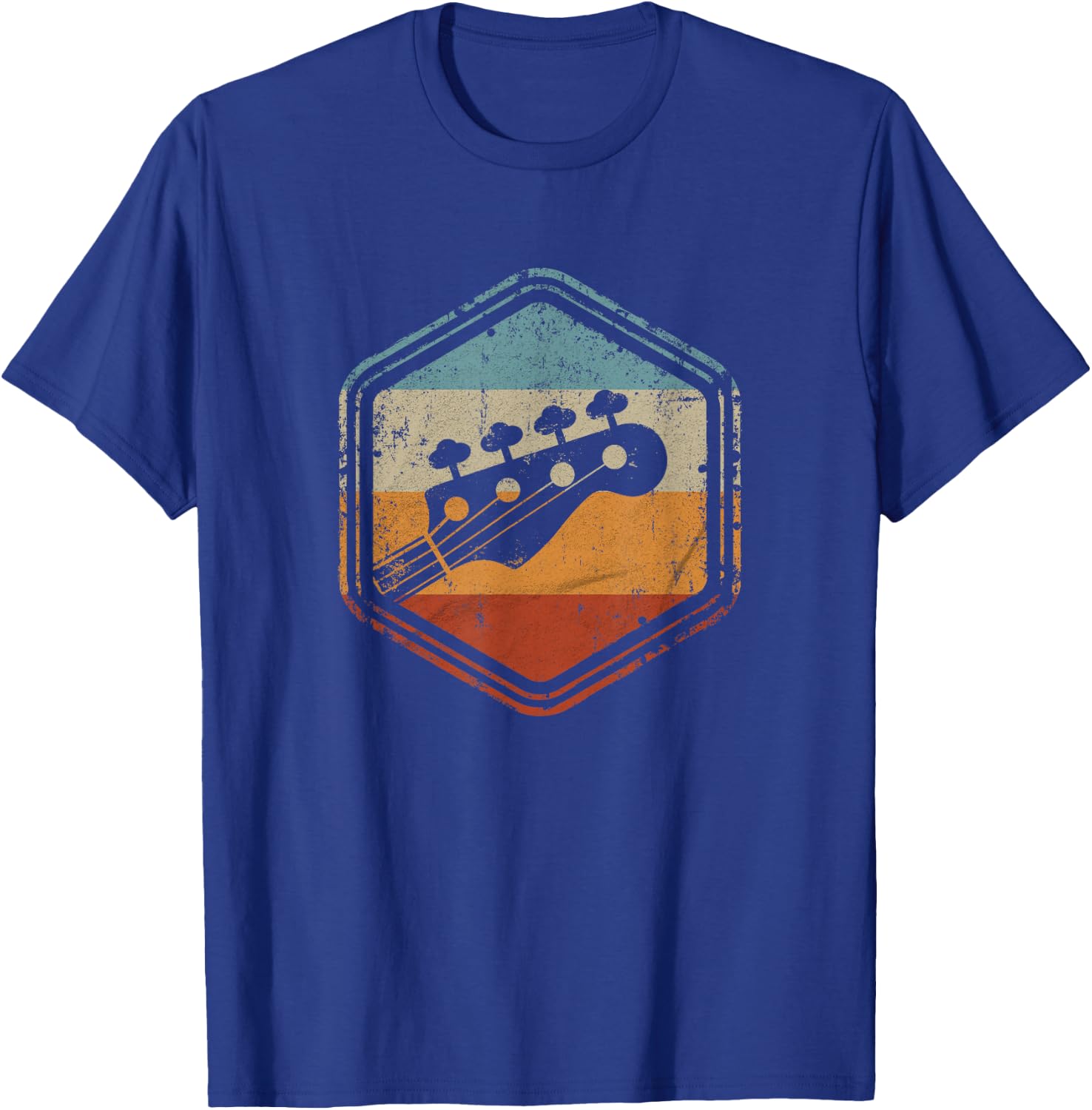Bass Guitar Vintage Headstock for Bass Player Bassist T-Shirt - T-Shirt | Royal